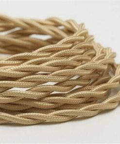 B0946HRSFS DETOAM 20.75mm Vintage Twisted Electrical Wire Beige Textile Cable Edison Vintage Lamp Cord Braided Retro Pendant Light Lamp Wire 10M (Color : Light Gold, Size : 20m)