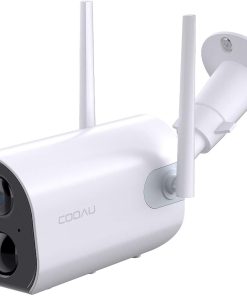 B094HRYJDT Wireless Outdoor Security Camera, COOAU WiFi 15000mAh Rechargeable Battery Powered Home Cameras, 1080P Surveillance Camera with Night Vision, 2-Way Audio, IP65 Waterproof, Encrypted SD/Cloud Storage