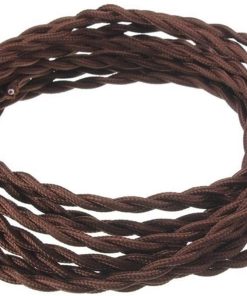 B0946H721B DETOAM 20.75mm Vintage Twisted Electrical Wire Beige Textile Cable Edison Vintage Lamp Cord Braided Retro Pendant Light Lamp Wire 10M (Color : Coffee, Size : 20m)