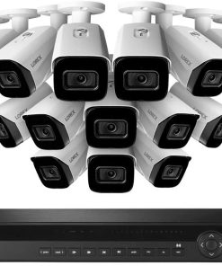 B092554ZGR Lorex NC4K3F-1616WB 16 Channel 3TB 4K Ultra HD Nocturnal NVR System with Sixteen 4K Smart IP Security Bullet Cameras w/Real-Time 30FPS and Listen-in Audio, 150ft Night Vision, Color Night Vision