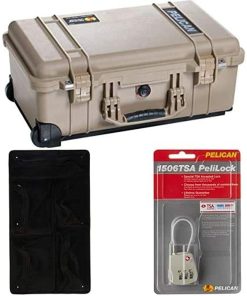 B08ZKPV9ST Pelican Select Bundle - Pelican 1510 Case with Foam (Desert Tan) Plus 1510 Lid Organizer and TSA Lock
