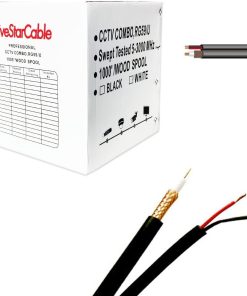 B0082OTCZ0 Five Star Cable RG59 1000 ft. Siamese Coaxial CCTV - Combo 20 AWG RG59 Video + 18/2 18AWG Power Cable Color Black