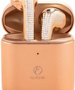 B093D338D7 Ella's Ear E400 True Wireless Earbuds Bluetooth Headphones in-Ear Built-in Mic Touch Control with Charging Case TWS Stereo Earphones Headest Premium Sound with Deep Bass (Golden)