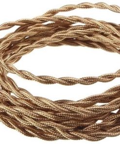 B0946K2FM5 DETOAM 20.75mm Vintage Twisted Electrical Wire Beige Textile Cable Edison Vintage Lamp Cord Braided Retro Pendant Light Lamp Wire 10M (Color : Metal Gold, Size : 20m)