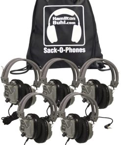 B00CEGRTIY HamiltonBuhl Sack-O-Phones, 5 SC7V Deluxe Headphones w/Volume Control in a Carry Bag