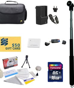 B00OY9LTKI 47th Street Photo Best Value Point & Shoot Essential Accessory Kit for Canon PowerShot SX200 Digital Camera Includes 2 Extended Replacement NB-6L Battery + AC/DC Travel Charger + Self Portrait Monopod + Mini tripod + 16GB Transcend High Speed Error Free SDHC Memory Card + USB 2.0 Card Reader + Deluxe Carrying Case + Screen Protectors Photo Print ! Deluxe Cleaning Kit + More