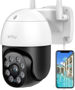 B092QNP5BJ Security Camera Outdoor, XTU 360? View Pan Tilt 2.4G WiFi Outdoor Cameras for Home Security with Mobile App MIPC, Outside IP Surveillance Cameras with Night Vision, Motion Detection, Works with Alexa