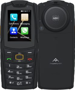 B094CY4C63 Rugged Phone Unlocked, AGM M7 4G LTE Dual SIM Phone with 35mm Super Speaker, IP68/IP69K Waterproof, AT&T, T-Mobile, Facebook/Whatsapp/Skype/TikTok, 2.4" Touch Screen 1GB+8GB 2500mAh Battery Black