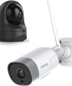B08Z7BSL29 Faleemi Indoor/Outdoor Home WiFi Security Camera, Wireless Network IP Camera with Night Vision, Motion Detection, 2-Way Audio, SD Card Slot