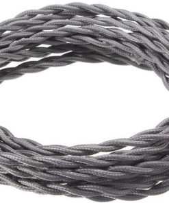 B0946KSCGT DETOAM 20.75mm Vintage Twisted Electrical Wire Beige Textile Cable Edison Vintage Lamp Cord Braided Retro Pendant Light Lamp Wire 10M (Color : Gray, Size : 20m)