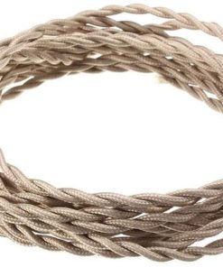 B0946HWCQ1 DETOAM 20.75mm Vintage Twisted Electrical Wire Beige Textile Cable Edison Vintage Lamp Cord Braided Retro Pendant Light Lamp Wire 10M (Color : Apricot Cream, Size : 20m)