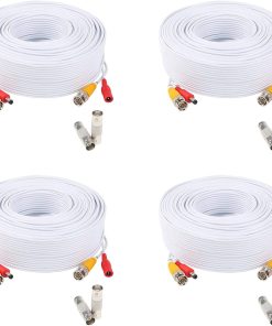 B0056PLSKK (4) Pack of 200ft 200 Feet All-in-One Siamese CCTV Security Camera BNC Video and Power Cable for Surveillance System