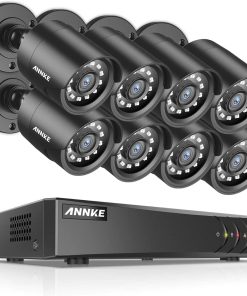 B00GB1IMS4 ANNKE 1080P Security Camera System 5MP Lite H.265 Surveillance DVR and (8) 1080P HD Weatherproof Camera, Easy Remote View, Smart Playback, NO Hard Drive - E200