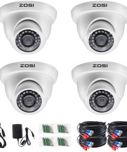 B00K18MPSG ZOSI 4 Pack 2.0MP HD 1080P Security Cameras Kit TVI/CVI/AHD Indoor Outdoor 80ft Day Night Vision CCTV Dome Home Cameras For 720P/1080N/1080P/5MP/4K HD-TVI AHD CVI Analog DVR Systems(White)