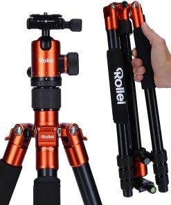 B00775N5RG Rollei C5i - Aluminum Tripod with Panoramic Ball Head - Arca Swiss Compatible - Max. Load 8 kg - Orange