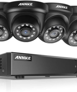 B00GB1IM34 ANNKE 8CH Surveillance Security Camera System 5MP Lite H.265+DVR Recorder and (4) Outdoor 1080P 2MP CCTV Dome Cameras with Ultra Clear Night Vision, Email Alert with Snapshots, NO Hard Drive - E200