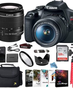 B094T8YKJB Canon EOS Rebel T7 DSLR Camera Bundle with Canon EF-S 18-55mm f/3.5-5.6 is II Lens + Gadget Case + Sandisk 128gb Ultra Memory Card + Photo Software Suite + Accessory Kit + Inspire Digital Cloth.