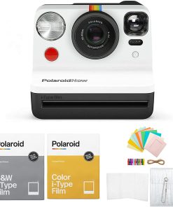B09326YFPH Polaroid Originals Now Viewfinder i-Type Instant Camera (Black & White) Bundle w/Color & B&W Instant Film & Polaroid Accessory Kit (4 Items)