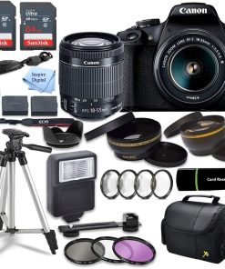 B0949QHWVR Canon EOS 2000D (Rebel T7) DSLR Camera w/Canon EF-S 18-55mm F/3.5-5.6 Zoom Lens + Case + Sandisk 128gb Ultra Memory Card with Inspire Digital Cloth