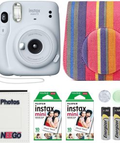 B093THRMMH Fujifilm Instax Mini 11 Camera with Case, Fuji Instant Film (20 Sheets) and Photo Album (Ice White)