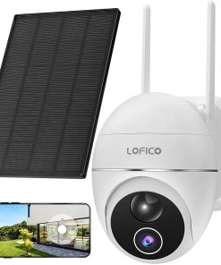 B092PQQV8Z Security Camera Outdoor, LOFICO Outdoor Camera 360?PTZ , Solar Panel 15000mAh Rechargeable Battery Power, Security Cameras Wireless Outdoor with 1080P Night Vision, 2-Way Audio, PIR Motion Detection