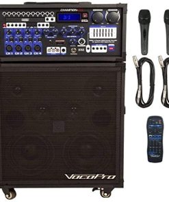 B008MTL5PU VocoPro All-in- One Portable Karaoke System, Champion-Rec-200W 4-Ch PA w/Digital rec, 21.00 x 21.00 x 23.00 (CHAMPIONRECBASIC)