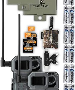 B092DR569W SPYPOINT Link-Micro-LTE Cellular Trail Camera Twin Pack with Batteries, Two Micro SD Cards, Card Reader, Spudz, and Two Steel Cases (AT&T (USA Nationwide))
