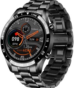 B094QMR7PH Smart Watch Men, Fitness Tracker with Bluetooth Call Answer Heart Rate for Android Phones iPhone, Waterproof Sports Watch Stainless Steel