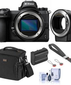 B093657445 Nikon Z6 FX-Format Mirrorless Camera Body with FTZ Mount Adapter - Bundle with Bag, Extra Battery, Wrist Strap, Cleaning Kit