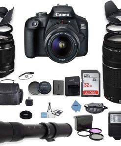 B08ZCL8ZYN Canon EOS 4000D DSLR Camera with 18-55mm is II Lens Bundle + Canon EF 75-300mm f/4-5.6 III Lens and 420-800mm Telephoto Zoom Lens + 32GB Memory + Filters + Monopod + Inspire Digital Cloth