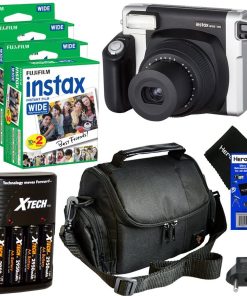 B00V9033MC Fujifilm INSTAX 300 Wide-Format Instant Photo Film Camera (Black/Silver) + Fujifilm instax Wide Instant Film, Twin Pack (60 Sheets) + 4 AA High Capacity Rechargeable Batteries with Battery Charger +