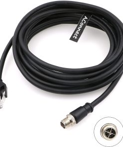 B094JCC7WH M12-RJ45-XCode-Ethernet-Shielded-Industrial Cable for Cognex Industrial Camera M12 8Pin X-Code Male to RJ45 Cat6a Flexible Waterproof 16Ft|5M