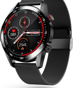 B094FH7NS7 Smart Watch with Call, Health and Fitness Tracker with Real-Time Monitor, Business Sports Smart Watch for Men Women, Music Player, App Message Reminder, Waterproof Smart Watch for Android iOS Phones