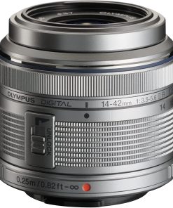 B005DHL98W Olympus M.Zuiko Digital 14-42mm F3.5-5.6 II R Lens, for Micro Four Thirds Cameras (Silver)