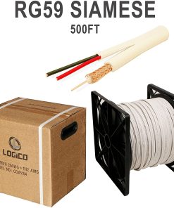 B007U510UW Siamese Security Camera Cable 500ft White RG59