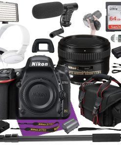 B094TKJYVZ Nikon D750 FX-Format Digital SLR Camera with NIKKOR 50mm f/1.8 G Lens + Video Creator Bundle + Sandisk 64GB Memory Card