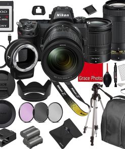 B094LJMJNY Nikon Z7II Mirrorless Digital Camera 45.7MP W/Nikkor Z 24-70mm f/4 S & AF-P 70-300mm F/4.5-6.3 ED VR Lenses + 64GB G Series XQD Memory Card +Accessory Bundle (22 Pieces)