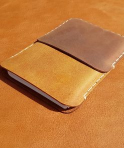 B094DXDN5K True Leather case for Microsoft Surface Duo, Wallet Cover, Made in Europe (Brown - Tan, for Duo with Original Bumper)