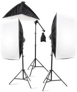 B00CYSOL06 StudioFX 2400 Watt Large Photography Softbox Continuous Photo Lighting Kit 28" x 20" + Boom Arm Hairlight with Sandbag by Kaezi