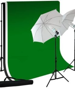 B005FHZAFI LimoStudio Photography Umbrella Continuous Light Kit Black White Chromakey Green Muslin Portrait Studio Lighting Kit by Limo Pro Studio, LMS114V2