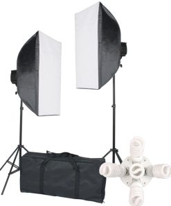 B005GLYDWY StudioFX 2000 WATT Digital Photography Continuous Softbox Lighting Studio Portrait Kit - 2 Light Stands, 2 Softboxes, 10 Bulbs
