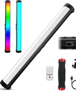 B094N5PLVN RGB Led Video Light Stick Wand, Obeamiu 2600-12000K Portable Studio Photography Lighting, 4000mAh Rechargeable Battery, 15 Lights Effects for YouTube, Painting, Vlog, Live Streaming, Self Broadcasting