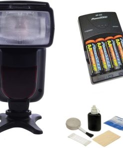 B0067V1CI0 Canon Powershot SX40 HS Bounce, Zoom & Swivel Head Flash + High Powered AC Rapid Charger with 4AA 2900 Mah Batteries + Nwv Direct 5 Piece Cleaning Kit