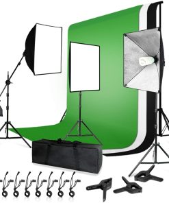 B00P9JX3AG LS LIMO STUDIO LIMOSTUDIO, AGG1459, Photo Studio 10 ft. Backdrop Support Stand Light Softbox Lighting Kit with 3 Colors Background Screen Backdrop